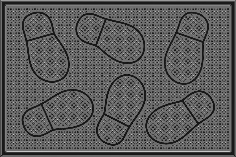 Резиновый коврик СЛЕДЫ черный 400х600 мм