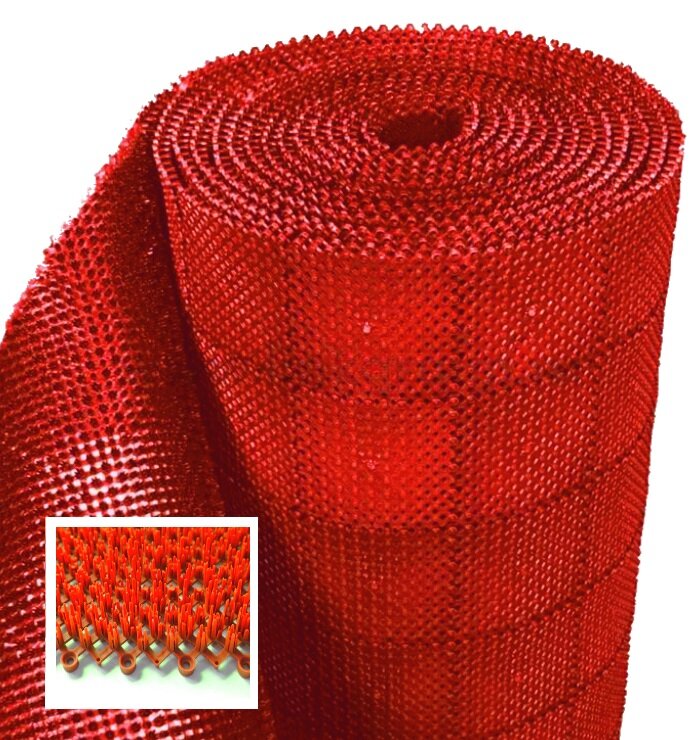 Дорожка травка красная 0,95х12 м пластик модульная ( ворс 16/11 мм)
