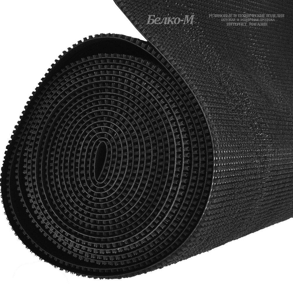 Дорожка травка черная 0,9х15 м пластик  (2,1 кг/м2; 12/10 мм)